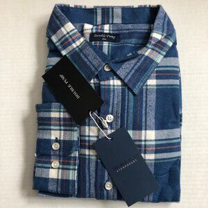 Double Pump long sleeve men's cotton plaid shirt 2XL